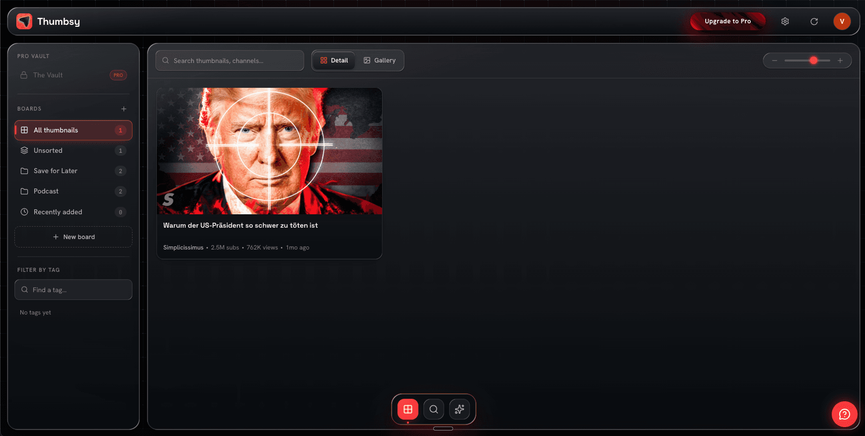 Full dashboard view with library grid and sidebar