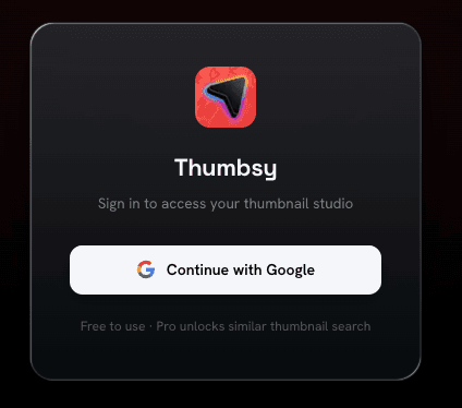 Google OAuth consent screen for Thumbsy