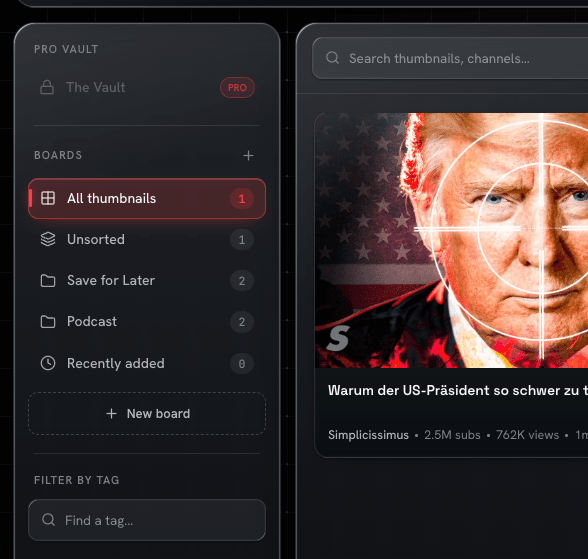 Sidebar search and filter controls